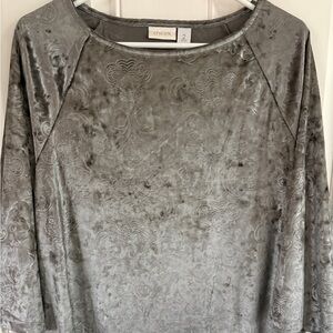 Chico's Grey Velvet Women Top